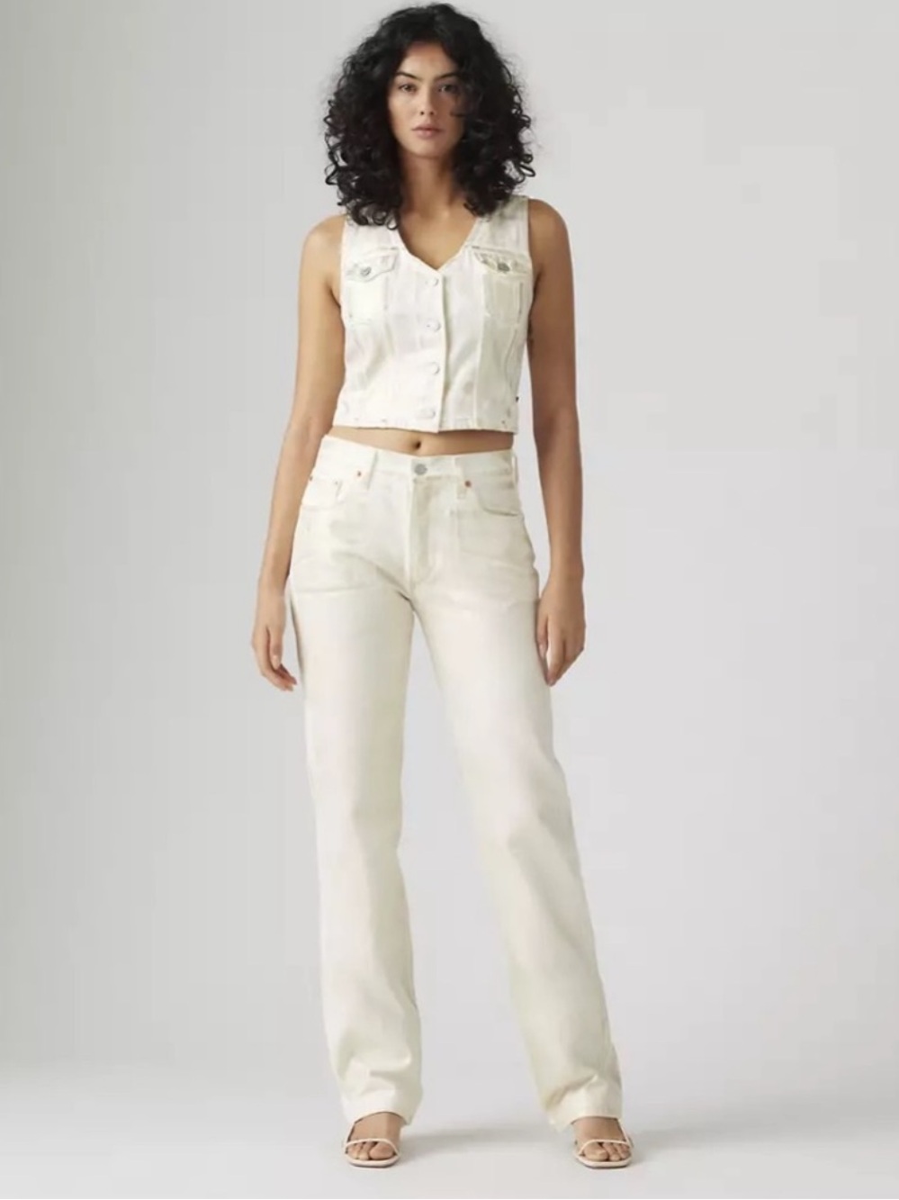 Levi's 501 90s Luminary Coated Straight Jeans in Luminary White/Gold Size 23 NWT
